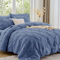 Sasttie Full Size Comforter Set, 7-Piece Bed in a Bag, Pintuck Bedding Set by SASTTIE