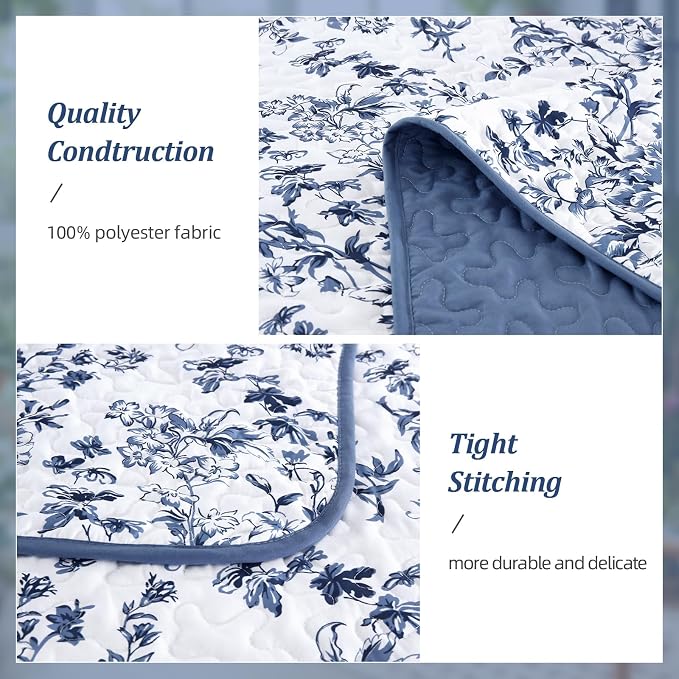 WONGS BEDDING Quilt Queen Size, Botanical Quilts - Image 4