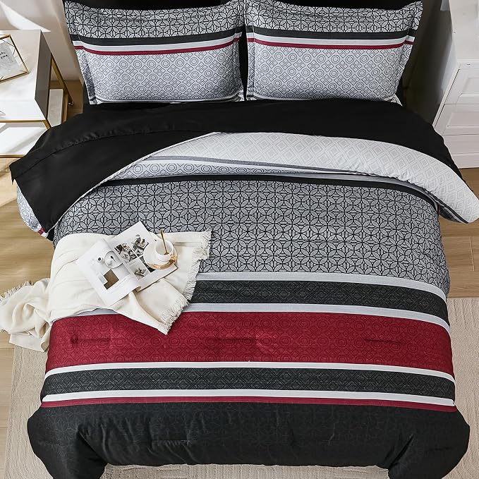 WONGS BEDDING 7 Pieces Comforter Set Queen Size - Image 3