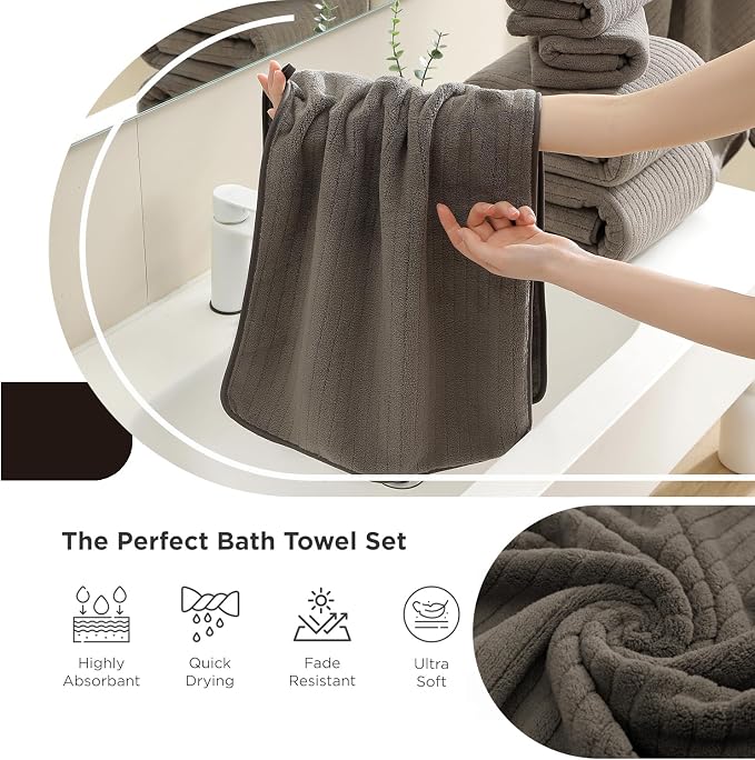 18 Piece Family Bath Towel Set Include 6 Bath Towels, 6 Hand Towels and 6 - Image 6