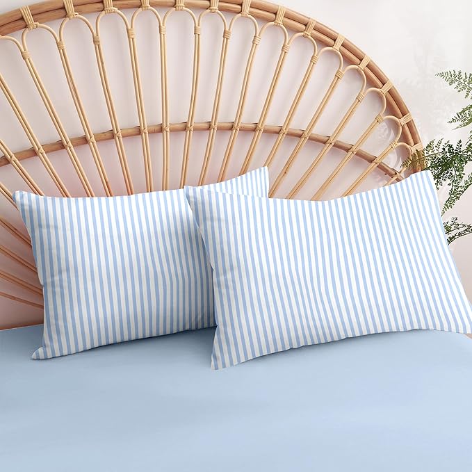 Nayoroom Blue Striped Duvet Cover Queen Size White Stripe Duvet Cover Dorm - Image 6