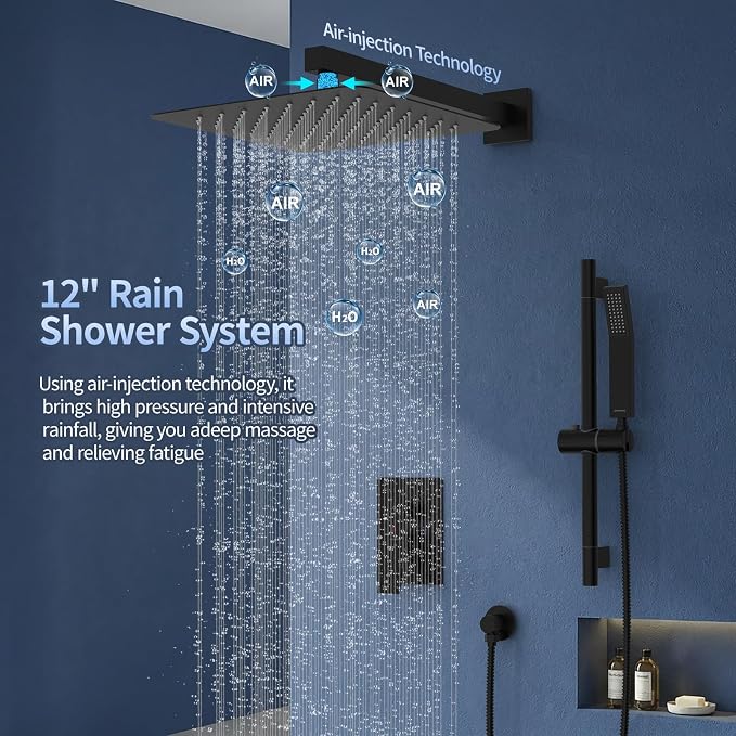 SR SUN RISE 12 Inch Slide Bar Shower Faucet Luxury High Pressure Shower Heads - Image 2