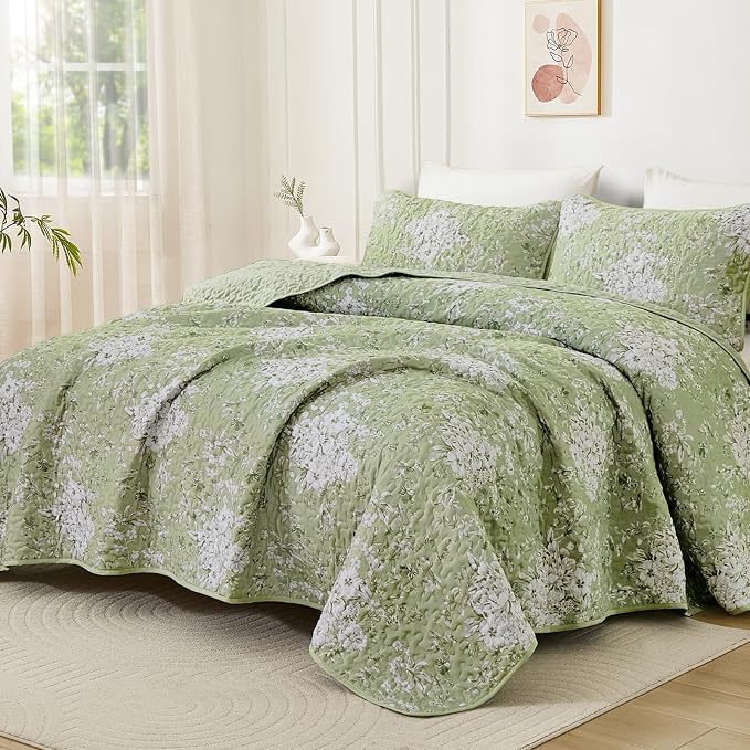 WONGS BEDDING Quilt Queen Size, Botanical Quilt - Image 8