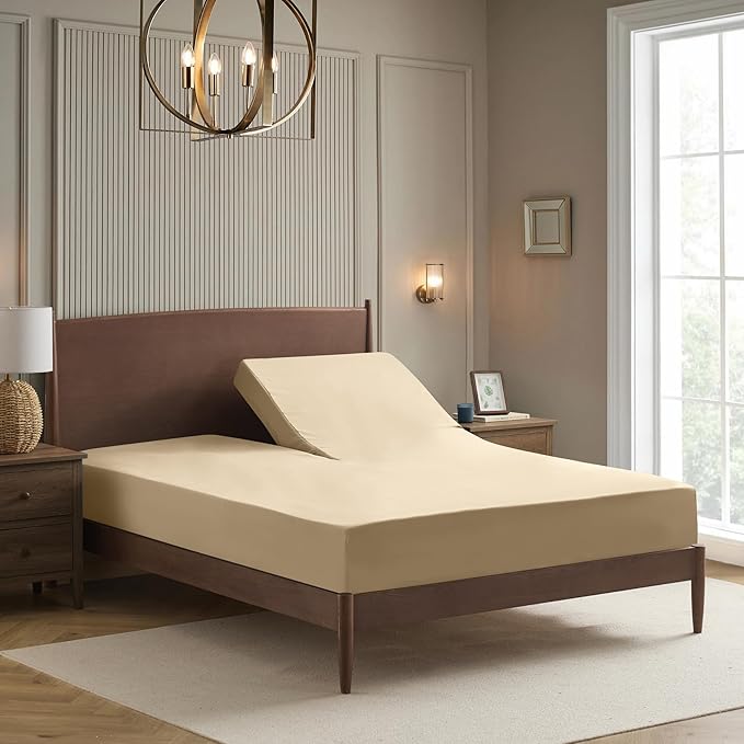 Split Head King Sheets Set for Adjustable Beds 4 Piece Flex Top Bed Sheets – by SweetHomeCollection