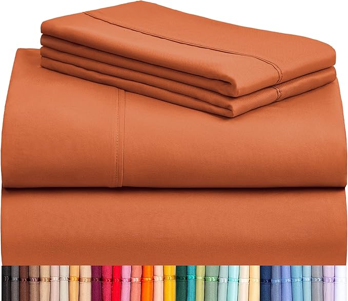 LuxClub 4 PC Full Size Sheet Set Deep Pockets 18" Wrinkle Free Cooling Sheets by LuxClub