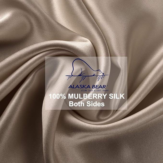 ALASKA BEAR Silk Pillowcase for Hair and Skin, 100% Mulberry Silk Pillow Cases - Image 4