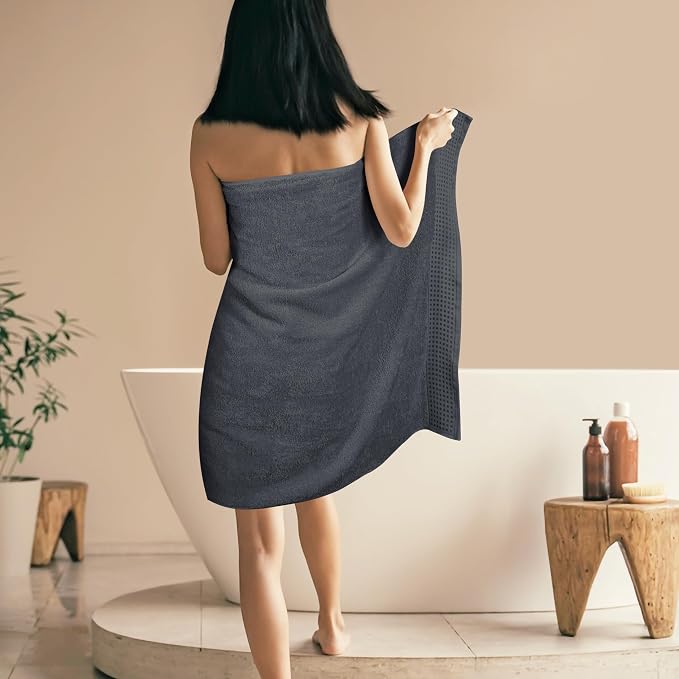 GLAMBURG 100% Cotton Oversized 2 Pack Bath Sheets 35x70, Ultra Soft Highly - Image 4