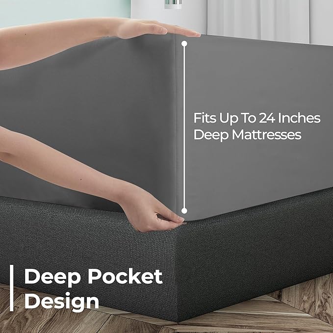 Royale Linens Extra Deep Pocket Queen Fitted Sheet Only - Image 4