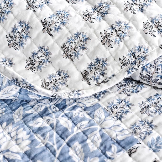 EverGrace Cotton Quilt Set King Size, 100% Cotton Reversible Lightweight - Image 5