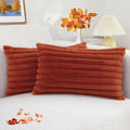 decorUhome Cozy Faux Fur Throw Pillow Covers 12x20 Set of 2 Decorative Soft by decorUhome