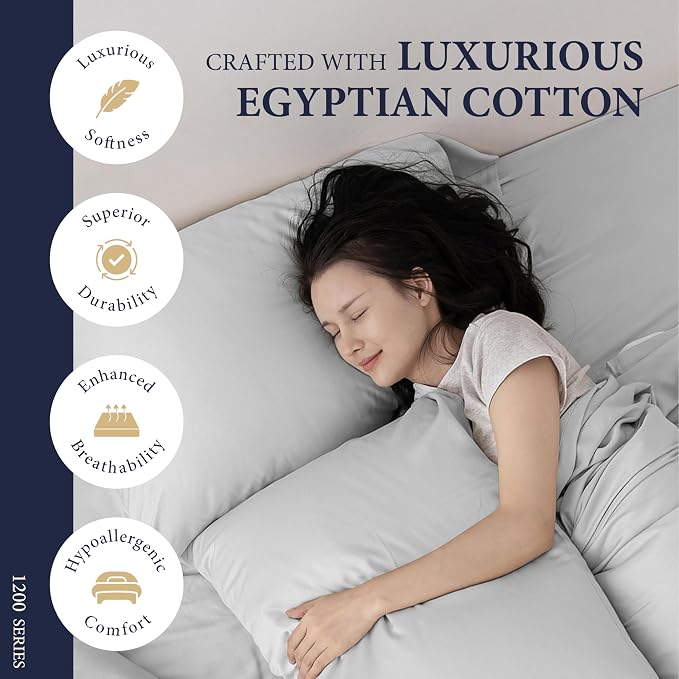 100% Egyptian Cotton Queen Size Sheets Set - Image 2