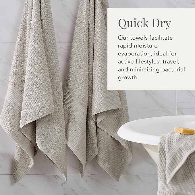 NY Loft 100% Cotton Hand Towel 6 Pack | Super Soft & Absorbent Quick-Dry Hand - Image 3