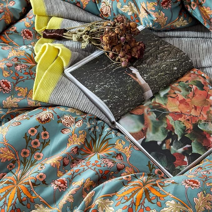 mixinni Vintage Floral Duvet Cover Twin XL Boho Bedding Soft Cotton Flower - Image 5
