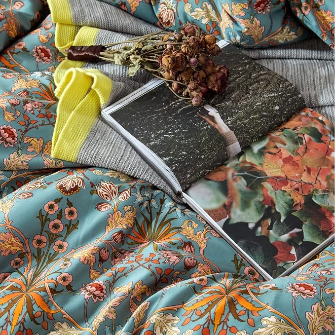 mixinni Vintage Style Garden Flower Queen Duvet Cover - Image 5