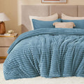 BEDELITE Fleece King Comforter Set -Super Soft & Warm Fluffy Blue Fog Bedding by BEDELITE