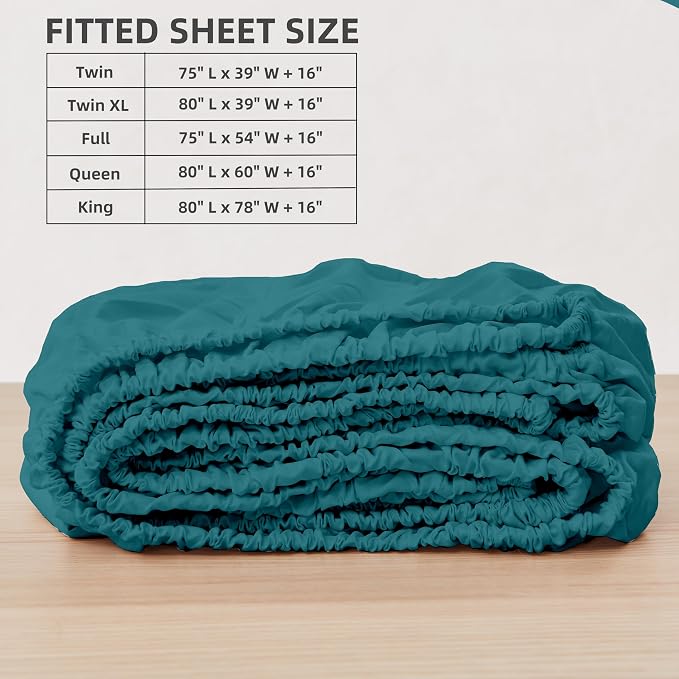 HBHLFZ Queen Fitted Sheet Only, Soft Breathable Bottom Sheet - Image 2