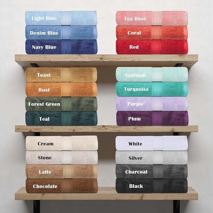 SUPERIOR Egyptian Cotton Pile Bath Sheet Set of 2, Ultra Soft Luxury Towels - Image 9