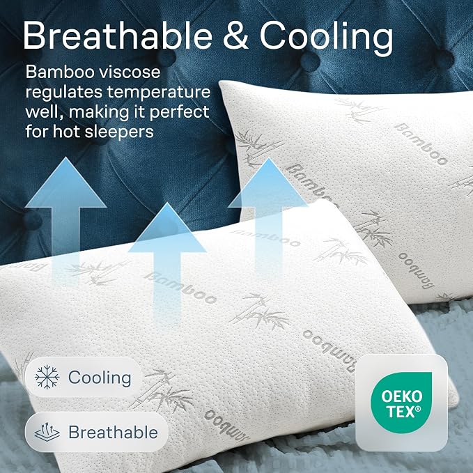 100% Waterproof Pillow Protectors Queen 20x30 Pair Zippered Pillow Case - Image 4