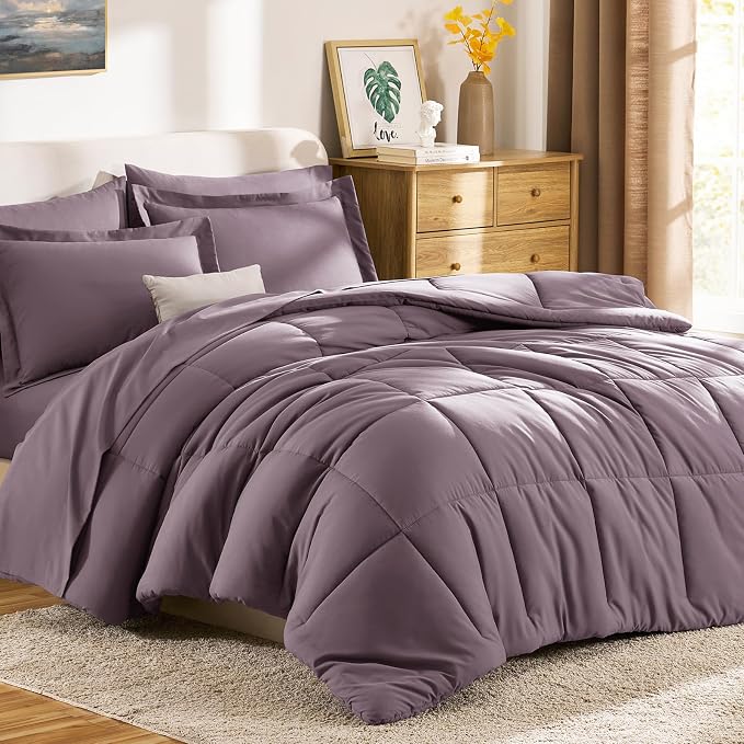 CozyLux Queen Comforter Set Dusty Purple, 7 Pieces Bed in a Bag Queen, All - Image 9