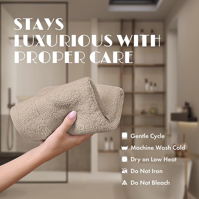 White Classic Taupe Washcloths Set - Image 6