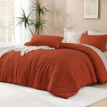 Andency Burnt Orange Queen Size Comforter, Terracotta Boho Fall Lightweight by Andency