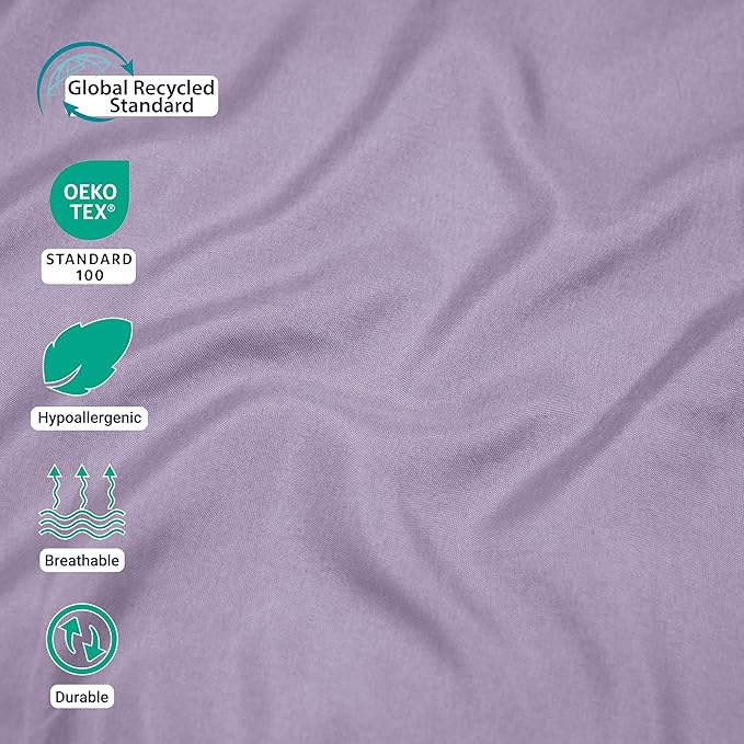 ZPECC Queen Flat Sheet Only 1 Pack, Durable Lavender Top Bed Sheets - Image 2