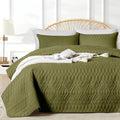 akkialla King/Cal King Size Quilt Bedding Set, Olive Green Lightweight by akkialla