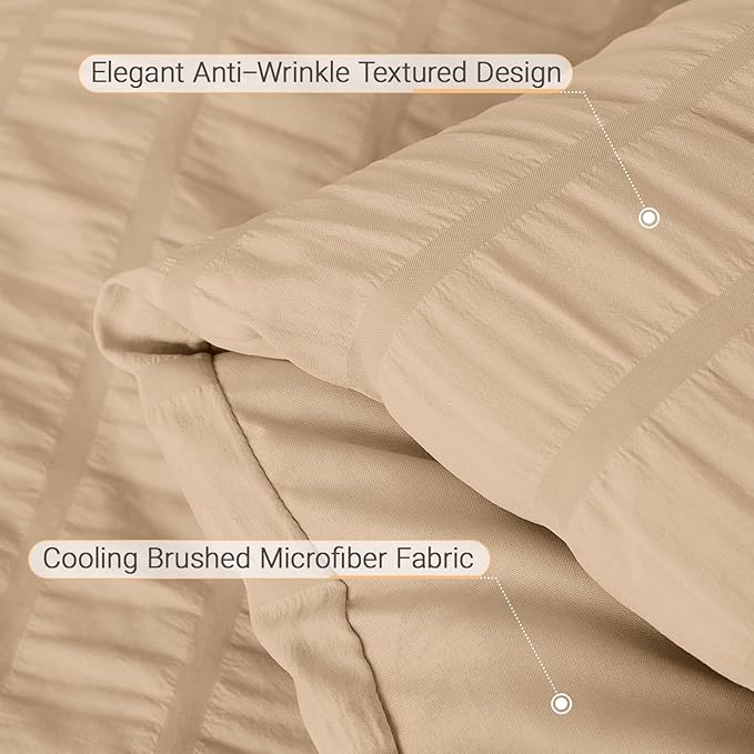 MUXHOMO 7 Pieces Full Comforter Set, Seersucker Bed in a Bag Full Size - Image 5