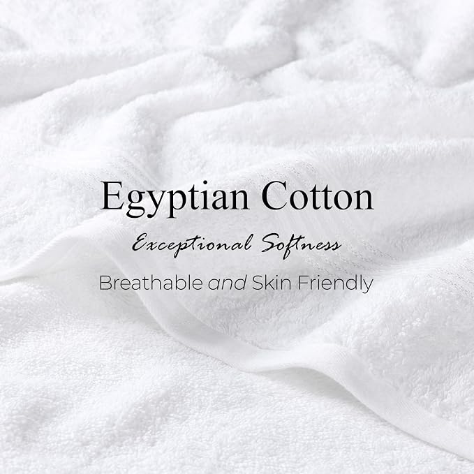 Superior Egyptian Cotton 8-Piece Towel Set, Guest Bath Decor Essentials - Image 7