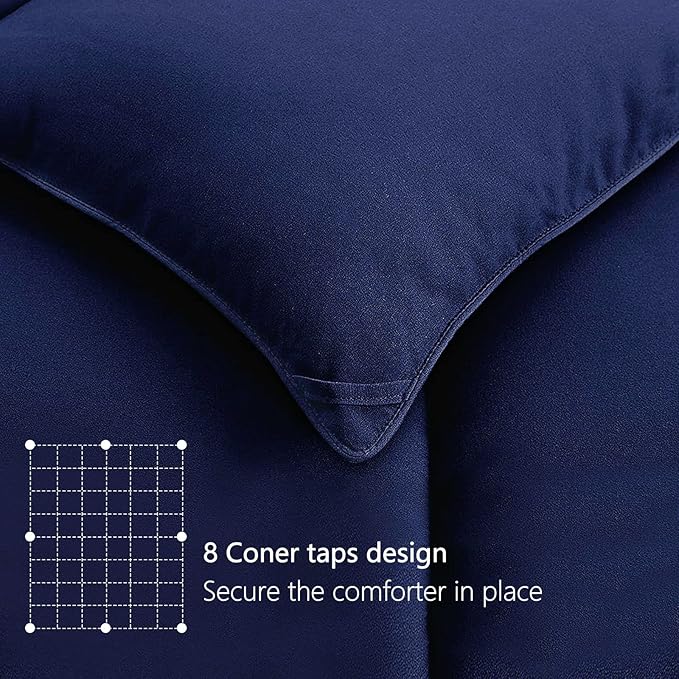 TEXARTIST Premium 2100 Series King Comforter All Season Breathable Navy Blue - Image 5