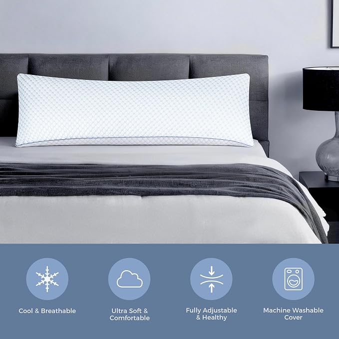 OSBED Cooling Adjustable Shredded Memory Foam Body Pillow - Image 5