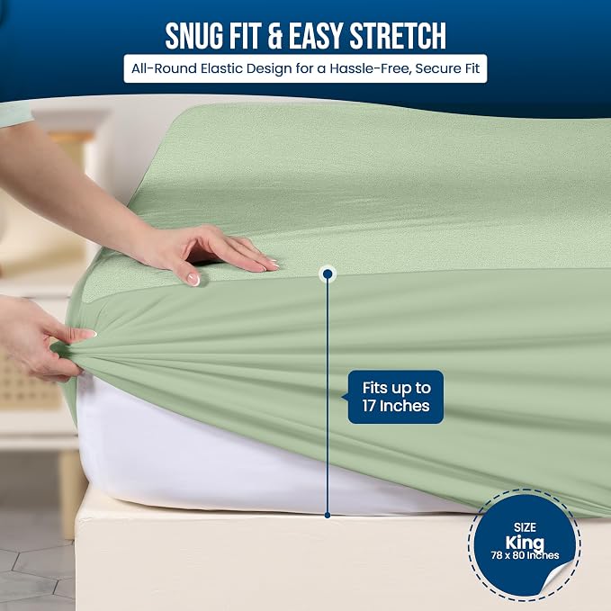 Utopia Bedding Waterproof Mattress Protector King Size, Premium 200 GSM Terry - Image 3