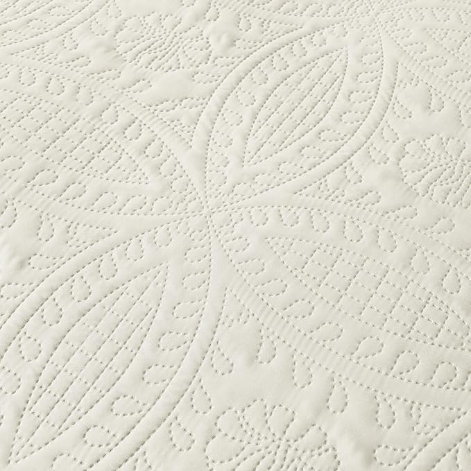 akkialla Full/Queen Quilt Set, Cream Lightweight Bedspread - Image 6