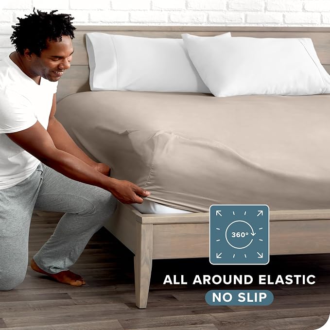 Bare Home Fitted Bottom Sheet King Size - Image 3