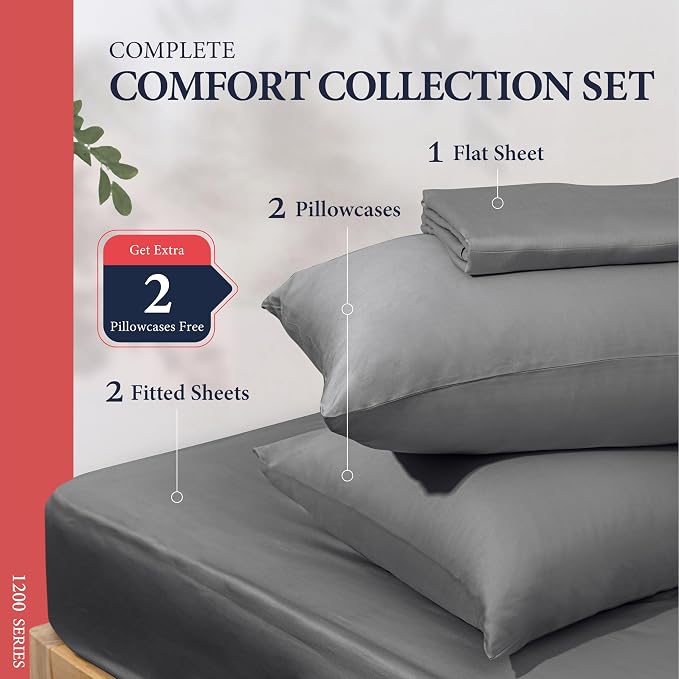 100% Egyptian Cotton Split King Sheets Sets - Image 3