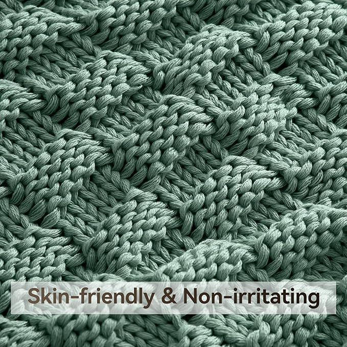 Knitted Weighted Blanket Kids, No Beads Heavy Blanket 40” x 60'' 7lbs, - Image 4