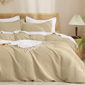 PHF Waffle Weave Duvet Cover Set Queen Size, No Snagging Ultra Soft Luxury by PHF