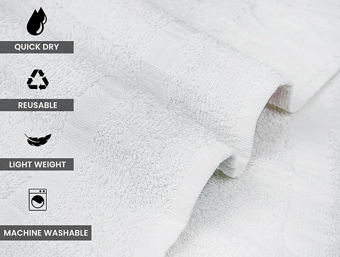 ZUPERIA White Bath Towels Bulk 24 Pack - Image 4