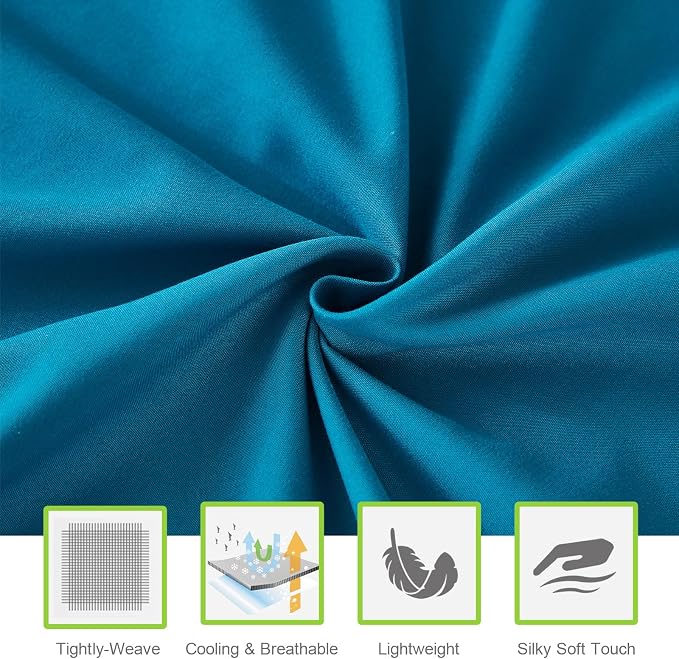 ILAVANDE Teal King Size Sheets Set 6 Piece, Hotel Luxury Super Soft 1800 Series - Image 4