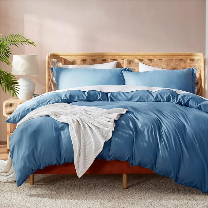 Nestl Double Brushed Blue Heaven Duvet Cover Set by Nestl