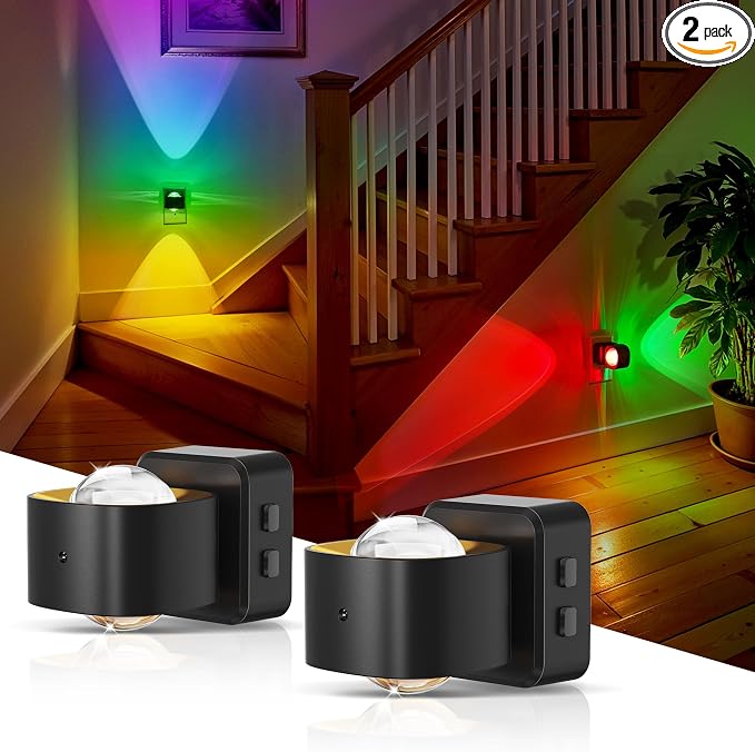 L LOHAS LED Night Light Projector, 2 Pack Color Changing Night Light Plug into by LLOHASLED