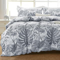 MUXHOMO Duvet Cover Queen Size, Reversible Floral Black & Grey Duvet Cover Set by MUXHOMO