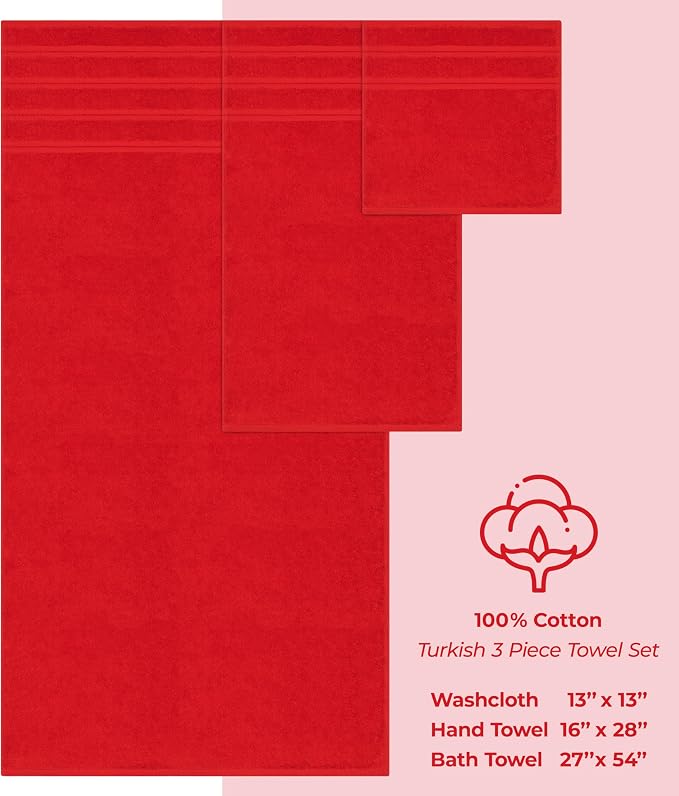 American Soft Linen Premium 3 Piece Towel Set, 1 Bath Towel 1 Hand Towel 1 - Image 4