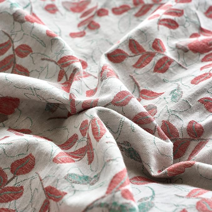 mixinni 100% Washed Cotton Duvet Cover Set, Reversible Vintage Floral Jacquard - Image 7