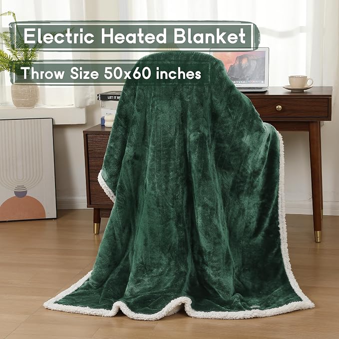 Heated Blanket Electric Throw Size 50''x60'' - Image 2