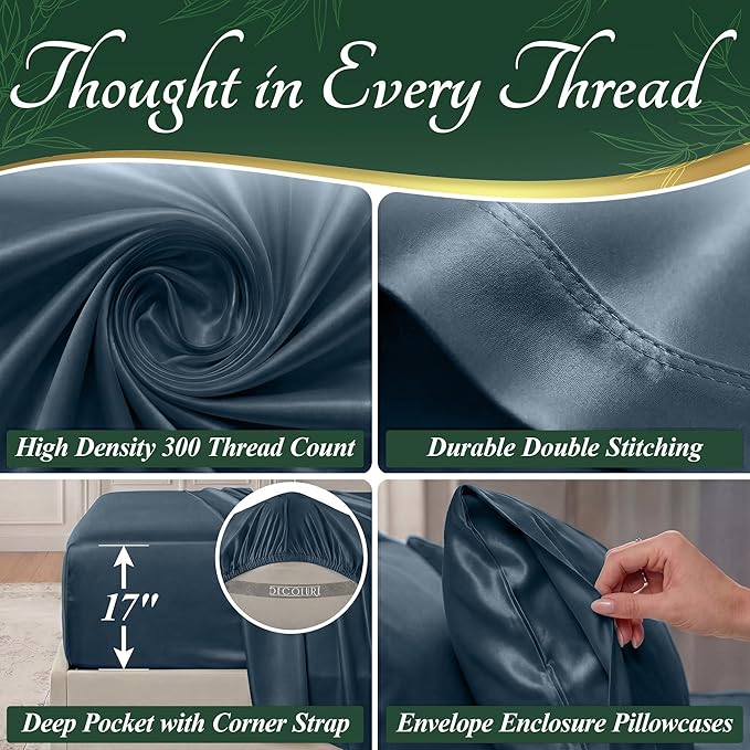 DECOLURE 100% Viscose Derived from Bamboo Sheets Twin Size - Image 4