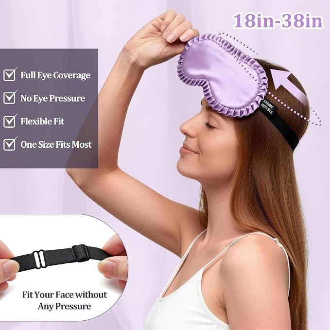 Silk Sleep Mask for Women, 100% Mulberry Silk Eye Mask, All-Silk Filled - Image 4