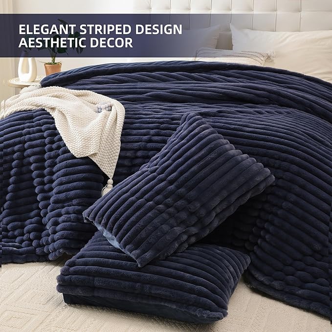 Smoofy Fluffy Full Size Comforter Sets 3 Pieces - Image 3