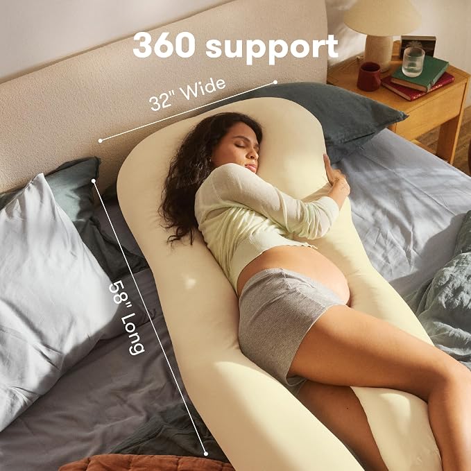 Frida Mom Full Body Support Pregnancy Pillow, Cooling Pregnancy Pillow - Image 2