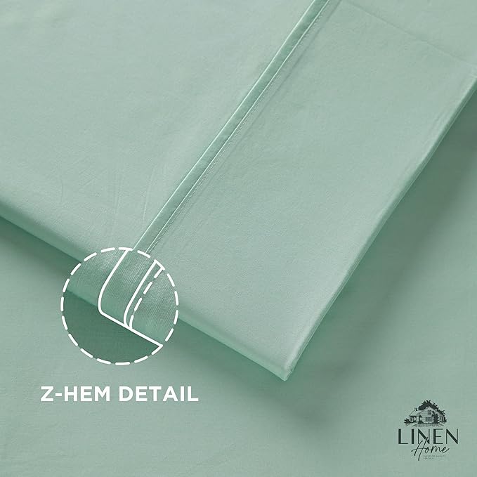 Linen Home 100% Cotton Percale 1 Flat Sheet, King Size - Image 3